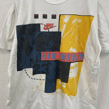 ～90s　NIKE　ナイキ　Air Jordan　半袖Tシャツ　シングルステッチ　スウッシュ　白　ホワイト　Lサイズ