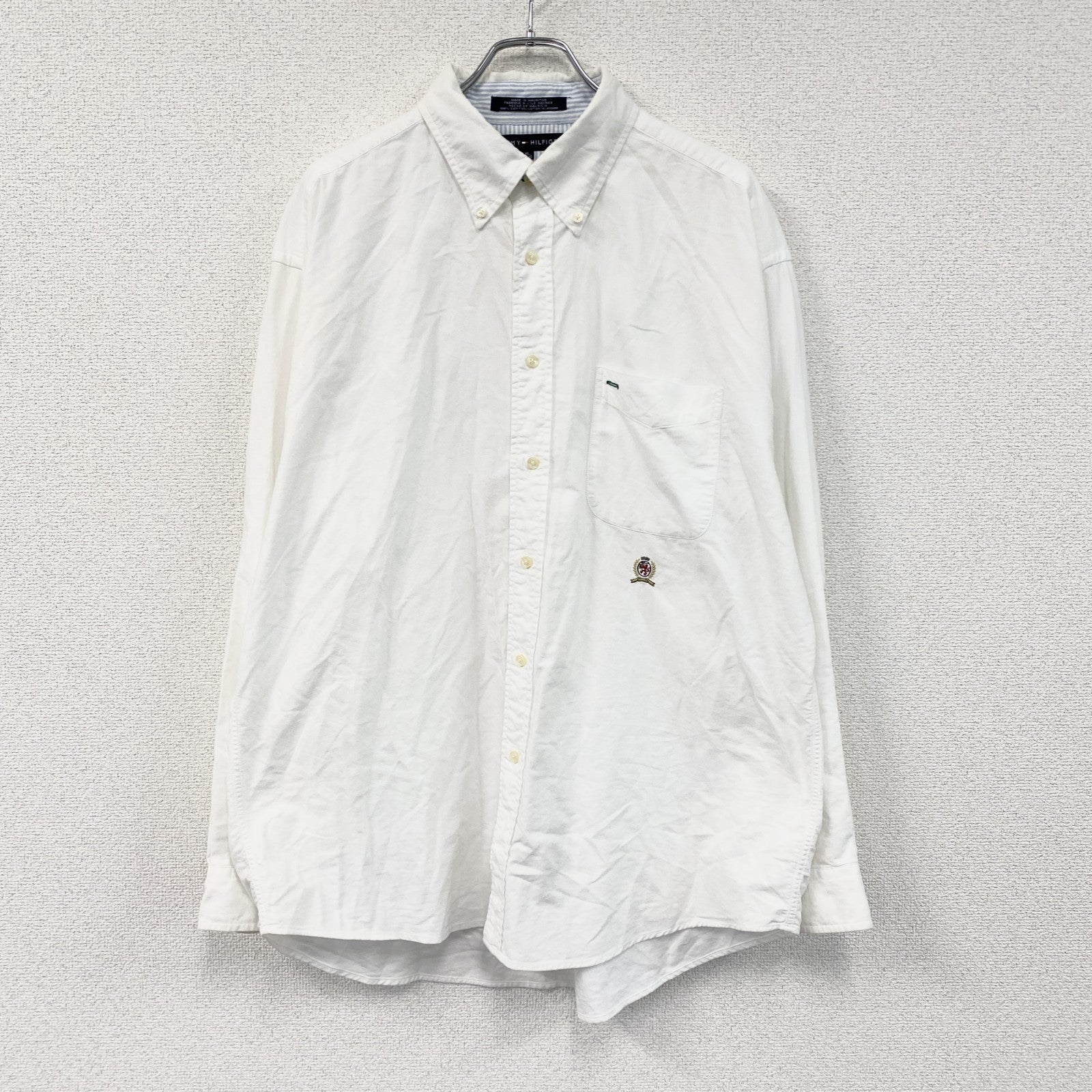 TOMMY HILFIGER　トミーヒルフィガー　長袖ボタンダウンシャツ　白　ホワイト　XLサイズ