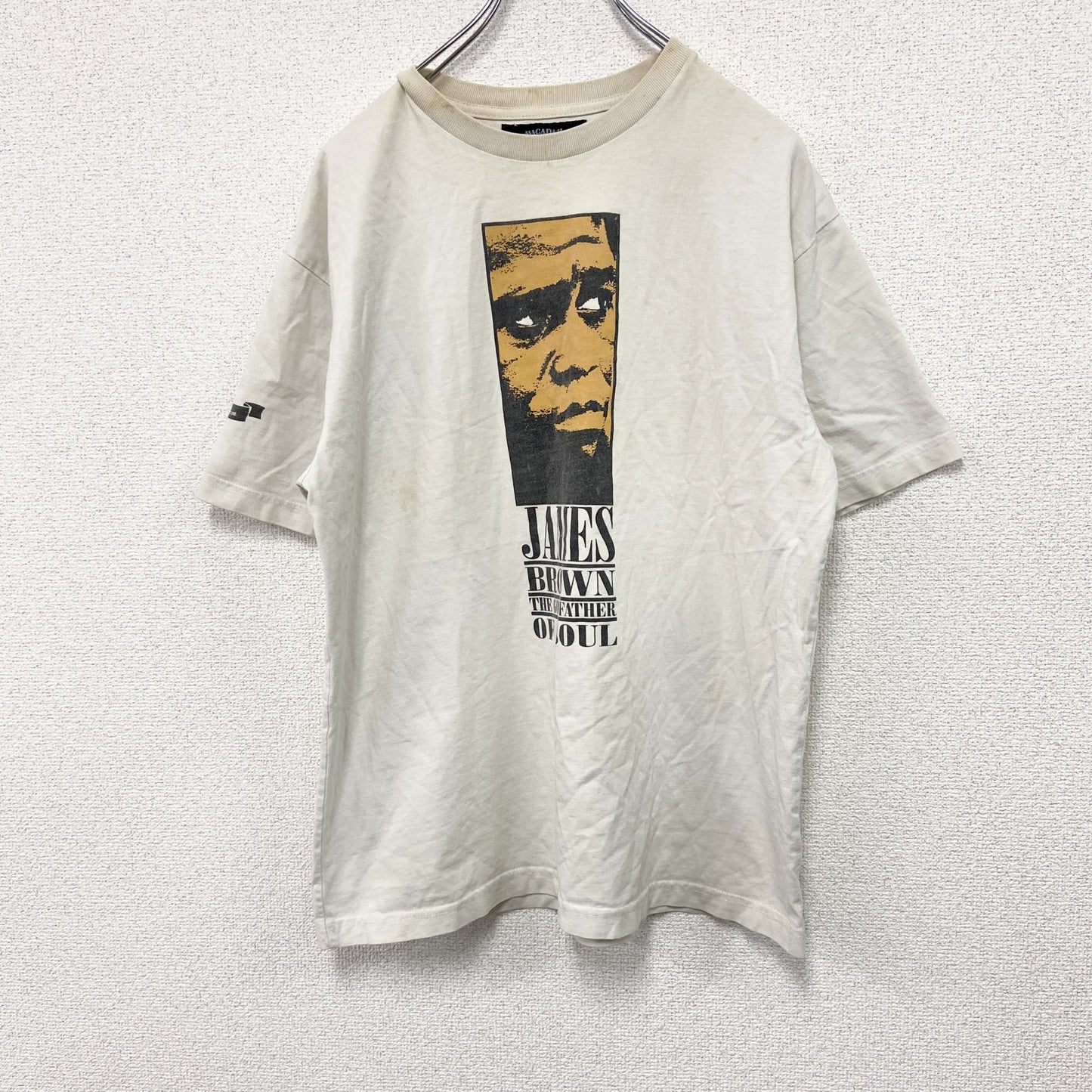 MACADAM　James Brown　ジェームズ ブラウン　半袖シンガープリントTシャツ　白　ホワイト　Lサイズ