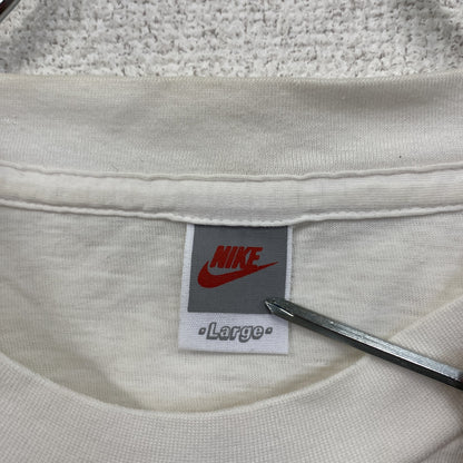 ～90s　NIKE　ナイキ　Air Jordan　半袖Tシャツ　シングルステッチ　スウッシュ　白　ホワイト　Lサイズ