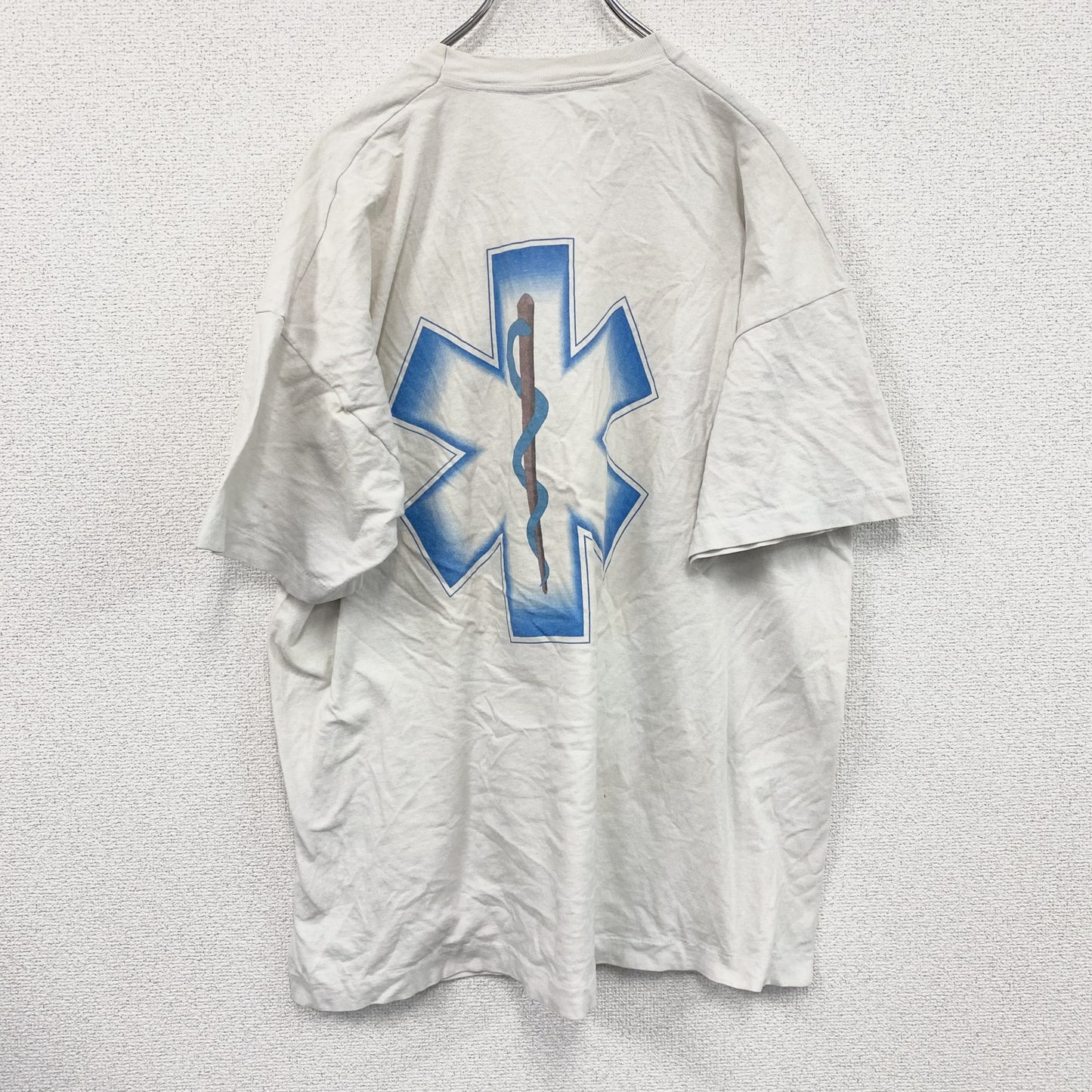 90s～　半袖プリントTシャツ　シングルステッチ　ヴィンテージ　白　ホワイト