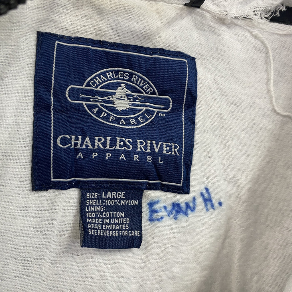 Charles River　チャーリーズリバー　アノラックパーカー　刺繍ロゴ　黒　ブラック　Lサイズ