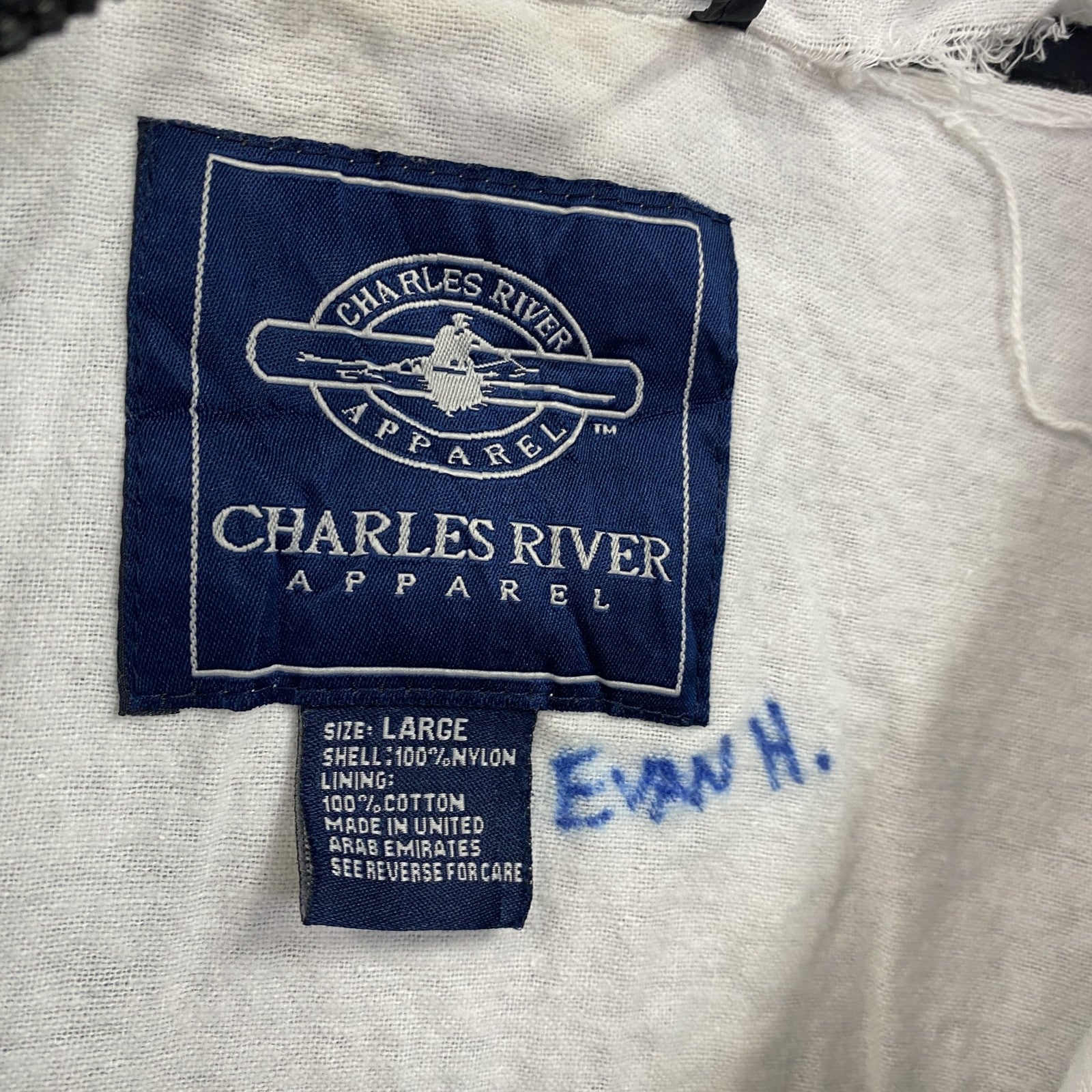 Charles River　チャーリーズリバー　アノラックパーカー　刺繍ロゴ　黒　ブラック　Lサイズ