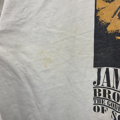 MACADAM　James Brown　ジェームズ ブラウン　半袖シンガープリントTシャツ　白　ホワイト　Lサイズ
