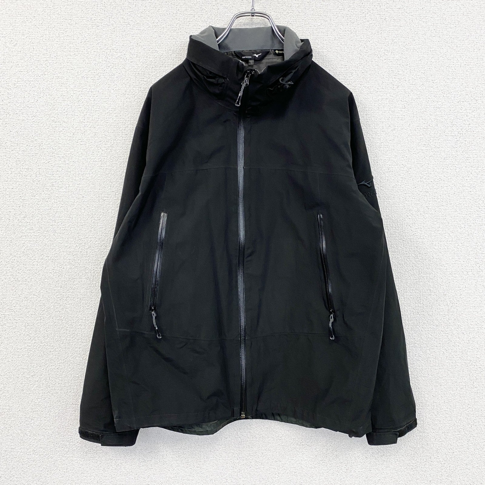 MIZUNO　ミズノ　GORE-TEX　レインジャケット　フルジップジャケット　黒　ブラック　Mサイズ