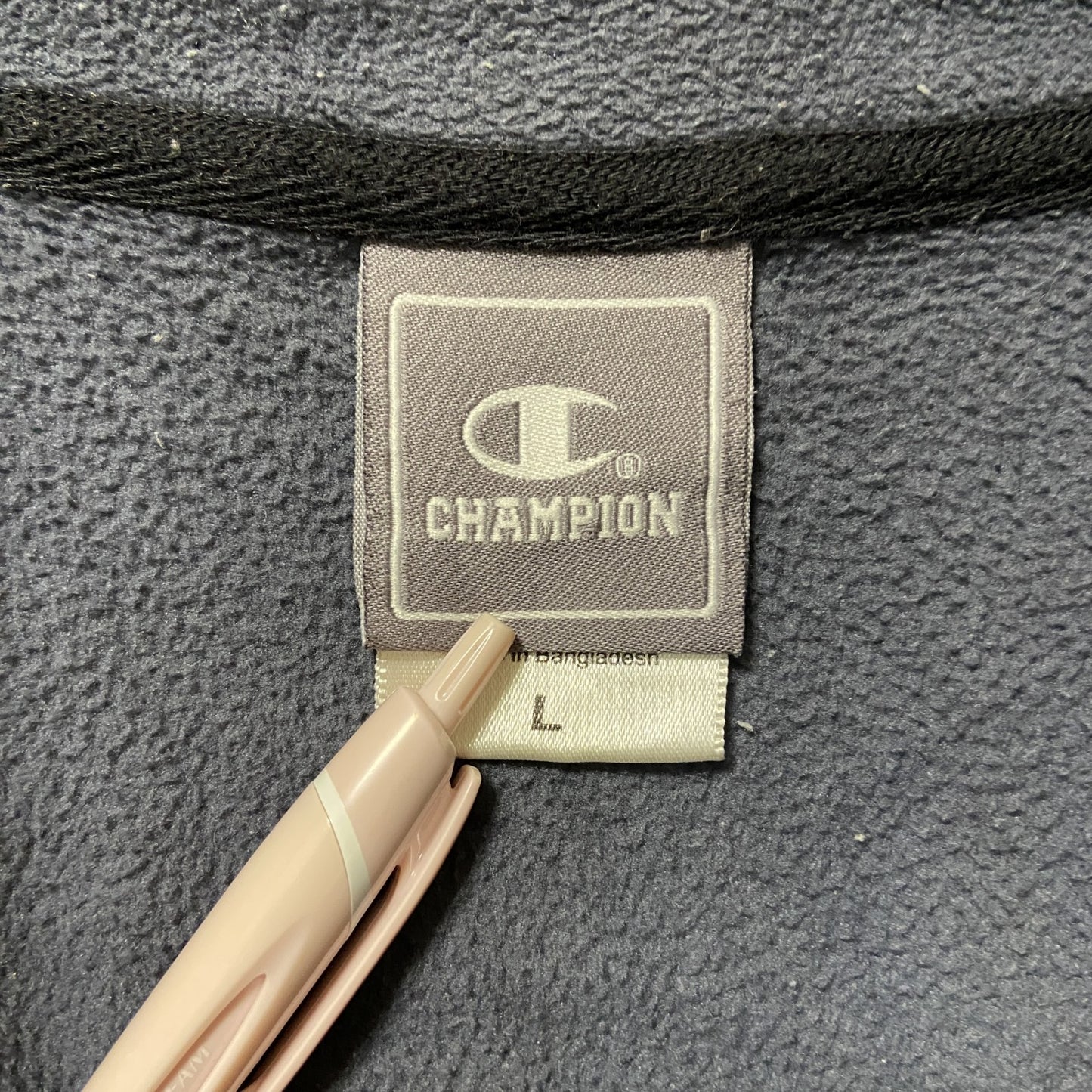 Champion　チャンピオン　ハーフジップフリースジャケット/ボアジャケット　ラグランスリーブ　現行　紺　ネイビー　Lサイズ