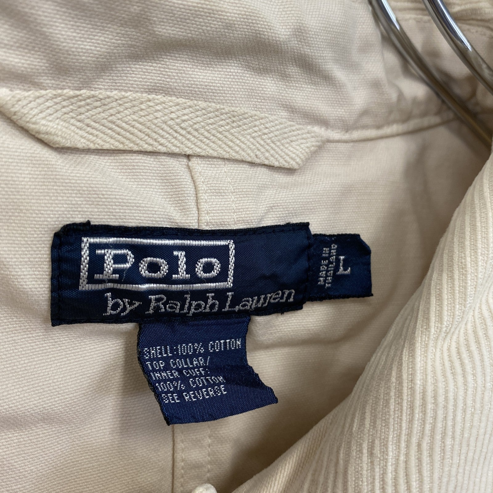 90s　POLO by Ralph Lauren　ラルフローレン　ハンティングジャケット　クリーム色　Lサイズ
