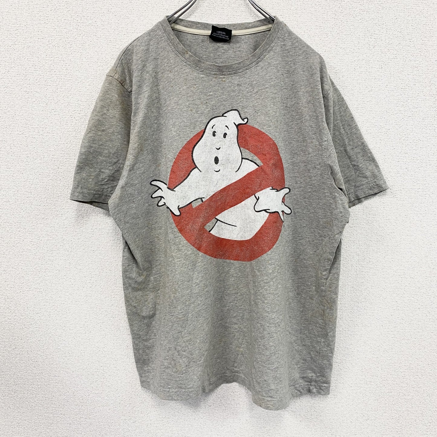 GHOSTBUSTERS　ゴーストバスターズ　半袖プリントTシャツ　ムービーT　キャラクターT　灰色　霜降りグレー