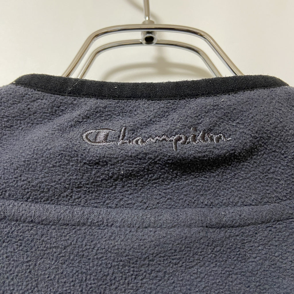 Champion　チャンピオン　ハーフジップフリースジャケット/ボアジャケット　ラグランスリーブ　現行　紺　ネイビー　Lサイズ