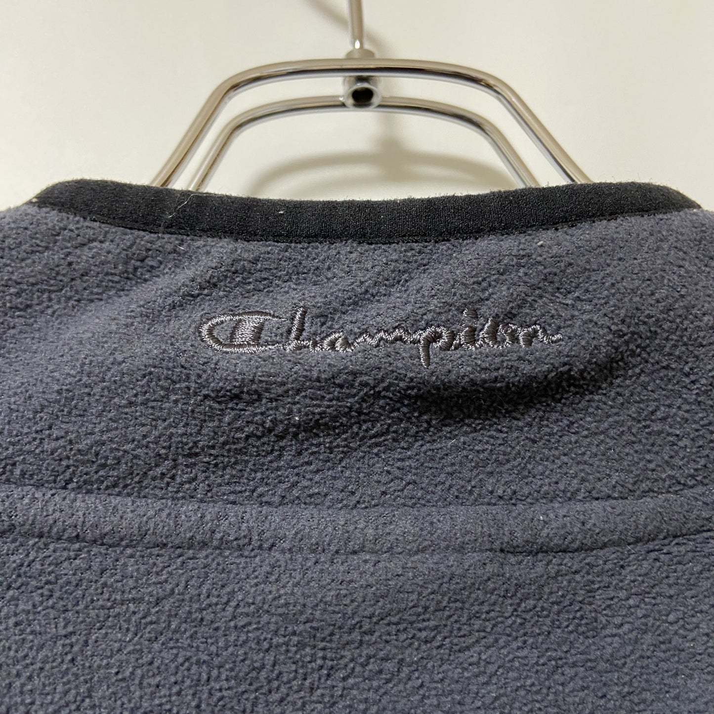 Champion　チャンピオン　ハーフジップフリースジャケット/ボアジャケット　ラグランスリーブ　現行　紺　ネイビー　Lサイズ