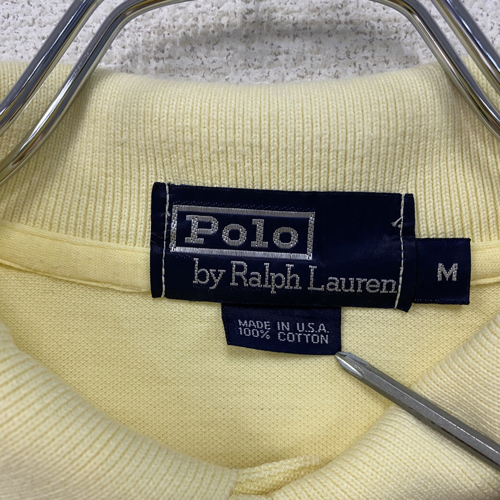 POLO by Ralph Lauren　ポロバイラルフローレン　半袖ポロシャツ　刺繡ロゴ　黄色　イエロー　Mサイズ