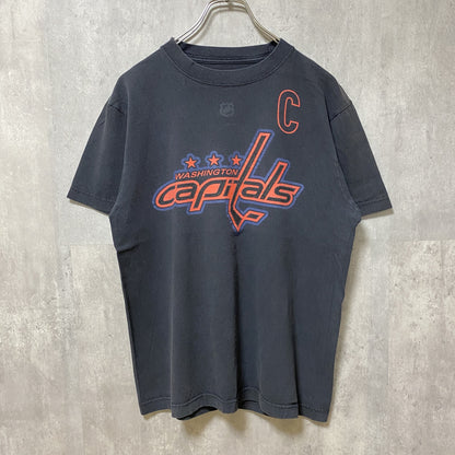 古着 used　Reebok　リーボック　半袖プリントTシャツ　NHL　ホッケー　ワシントンキャピタルズ　ブラック　レトロ