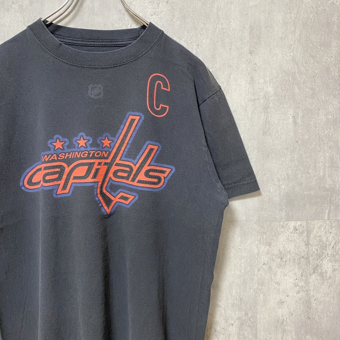 古着 used　Reebok　リーボック　半袖プリントTシャツ　NHL　ホッケー　ワシントンキャピタルズ　ブラック　レトロ