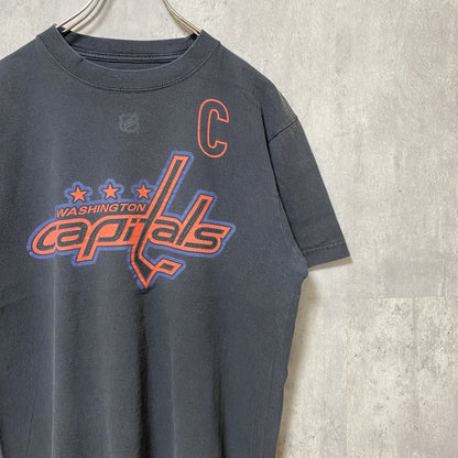 古着 used　Reebok　リーボック　半袖プリントTシャツ　NHL　ホッケー　ワシントンキャピタルズ　ブラック　レトロ