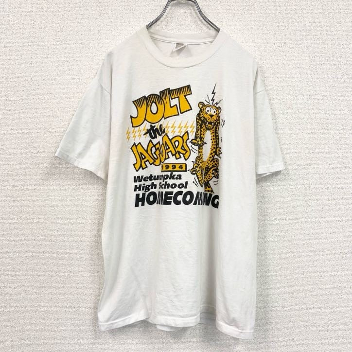 80s～　JERZEES　ジャージーズ　半袖プリントTシャツ　ヴィンテージ　白　ホワイト　Lサイズ