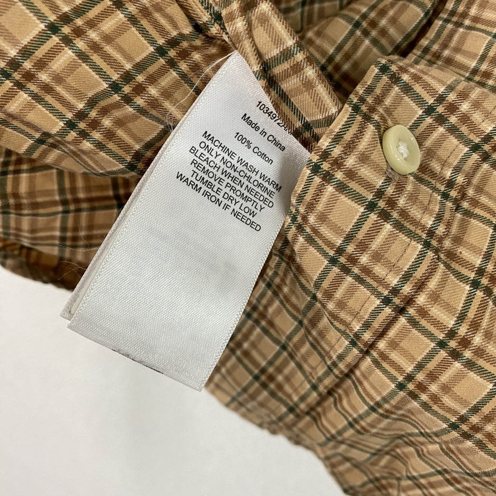 Ralph Lauren　ラルフローレン　長袖ボタンダウンシャツ　チェック柄　茶色　ブラウン　XSサイズ