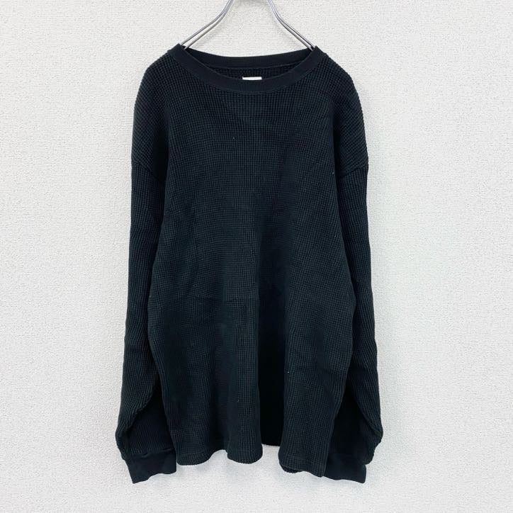 RHC Ron Herman　ロンハーマン　長袖Tシャツ/サーマルロンT　ワッフル　黒　ブラック　Lサイズ
