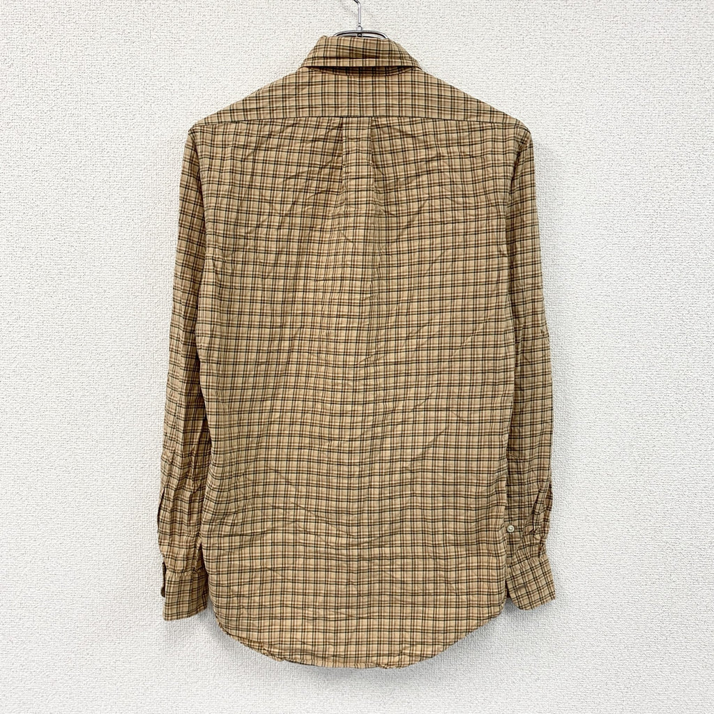 Ralph Lauren　ラルフローレン　長袖ボタンダウンシャツ　チェック柄　茶色　ブラウン　XSサイズ