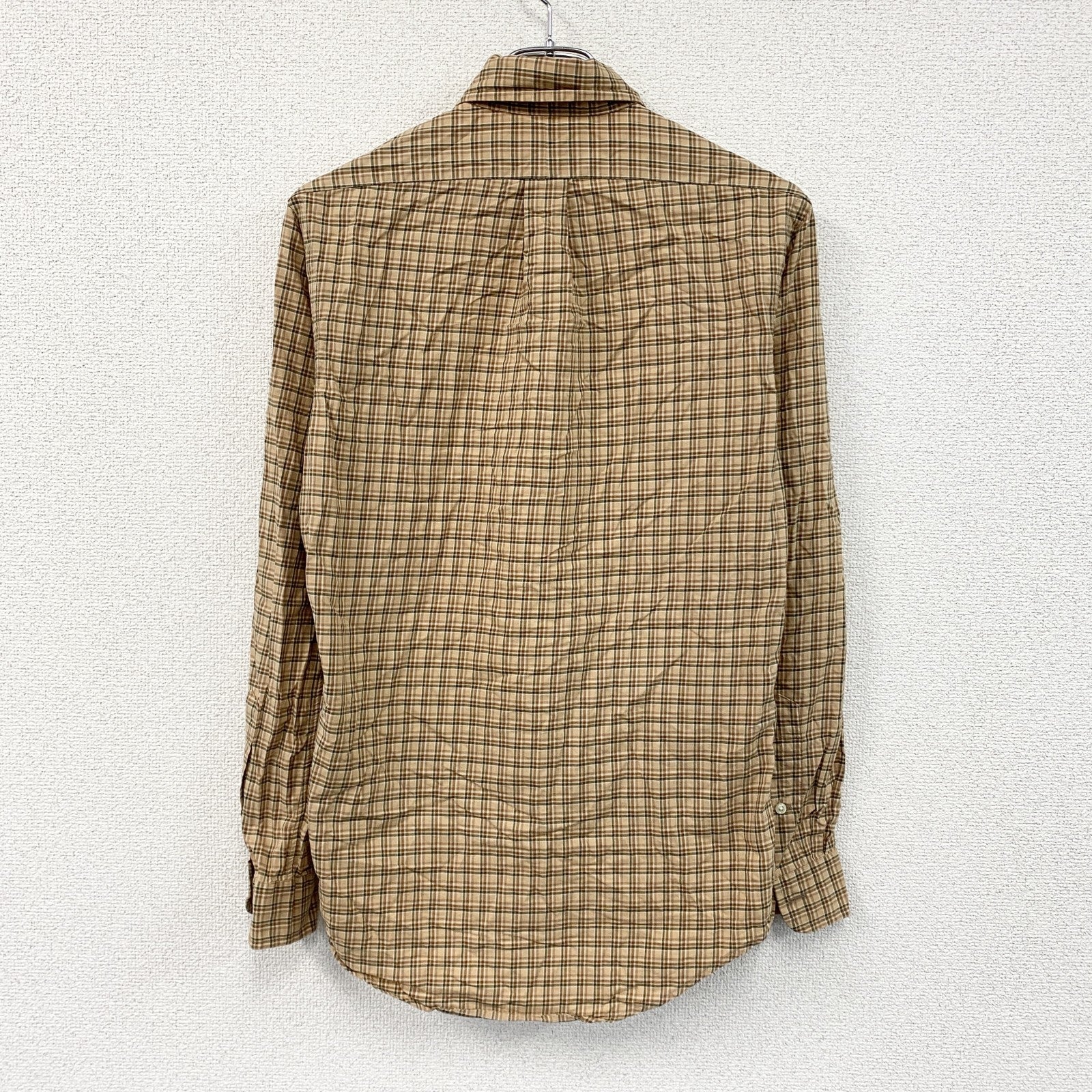Ralph Lauren　ラルフローレン　長袖ボタンダウンシャツ　チェック柄　茶色　ブラウン　XSサイズ