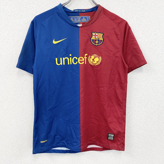 NIKE　ナイキ　FCバルセロナ　リオネルメッシ　半袖Tシャツ　ユニフォーム　スウッシュ　ブルー　レッド　Lサイズ