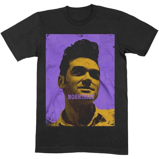 MORRISSEY　モリッシー　THE SMITH　ザ・スミス　Purple & Yellow　半袖フォトプリントTシャツ　バンドT　GILDANボディ　オフィシャル　黒　ブラック　Lサイズ【新品・正規品】