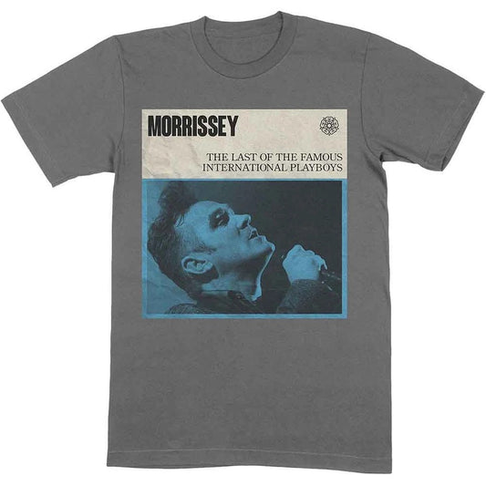 MORRISSEY　モリッシー　THE SMITH　ザ・スミス　International Playboys　半袖フォトプリントＴシャツ　バンドT　GILDANボディ　オフィシャル　グレー　Lサイズ【新品・正規品】