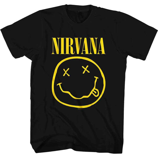 NIRVANA　ニルヴァーナ　Yellow Happy Face　半袖プリントTシャツ　バンドT　オフィシャル　黒　ブラック　Lサイズ【新品・正規品】
