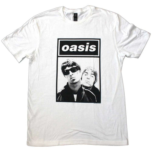 OASIS　オアシス　Noel & Liam Boxed Photo　半袖フォトプリントTシャツ　バンドT　GILDANボディ　オフィシャル　白　ホワイト　Lサイズ【新品・正規品】