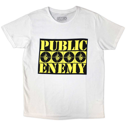 PUBLIC ENEMY　パブリックエネミー　Four Logos　半袖プリントTシャツ　ラップT　オフィシャル　白　ホワイト　Lサイズ【新品・正規品】