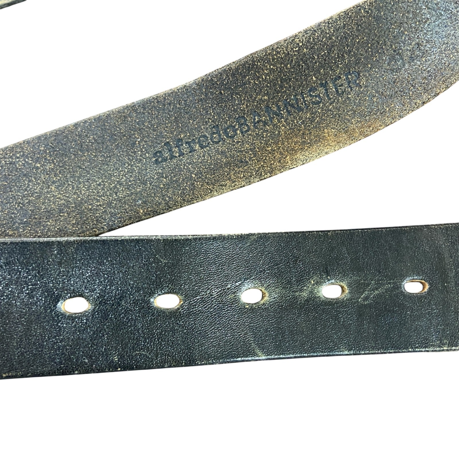 alfredoBANNISTER　アルフレッドバニスター　レザーベルト　5穴　シルバーバックル
