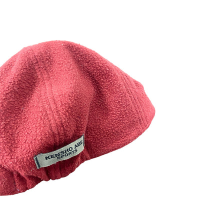 KENSHO ABE SPORTS　フリースキャップ　刺繡　赤　レッド　FREEサイズ
