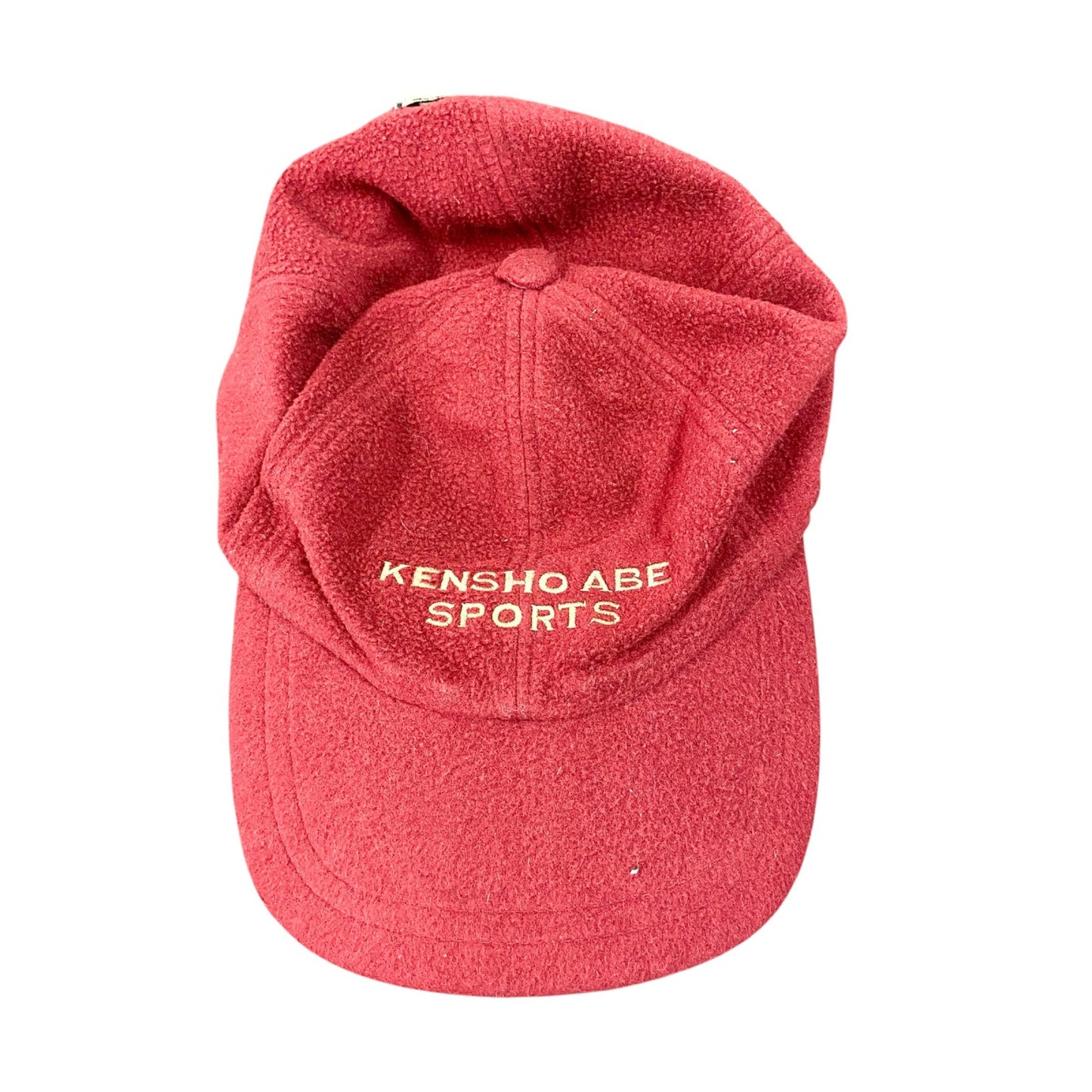 KENSHO ABE SPORTS　フリースキャップ　刺繡　赤　レッド　FREEサイズ