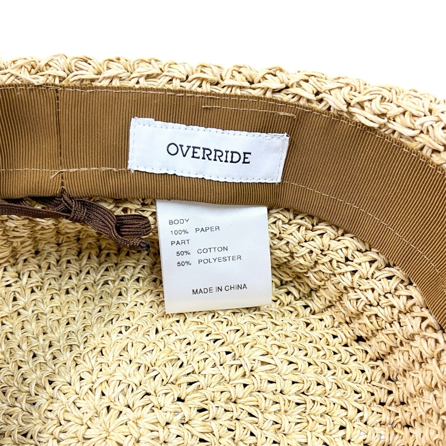 OVERRIDE　オーバーライド　麦わら帽子　ベージュ