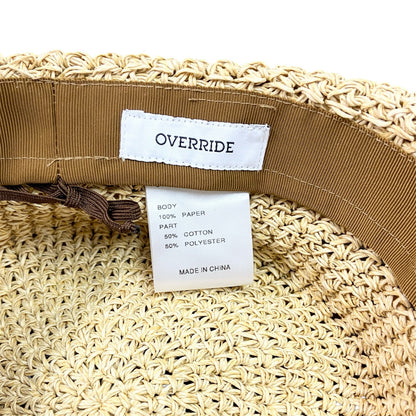 OVERRIDE　オーバーライド　麦わら帽子　ベージュ