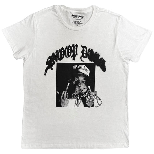 Snoop Dogg　スヌープドッグ　Middle Finger　半袖フォトプリントTシャツ　ラップT　オフィシャル　白　ホワイト　Lサイズ【新品・正規品】