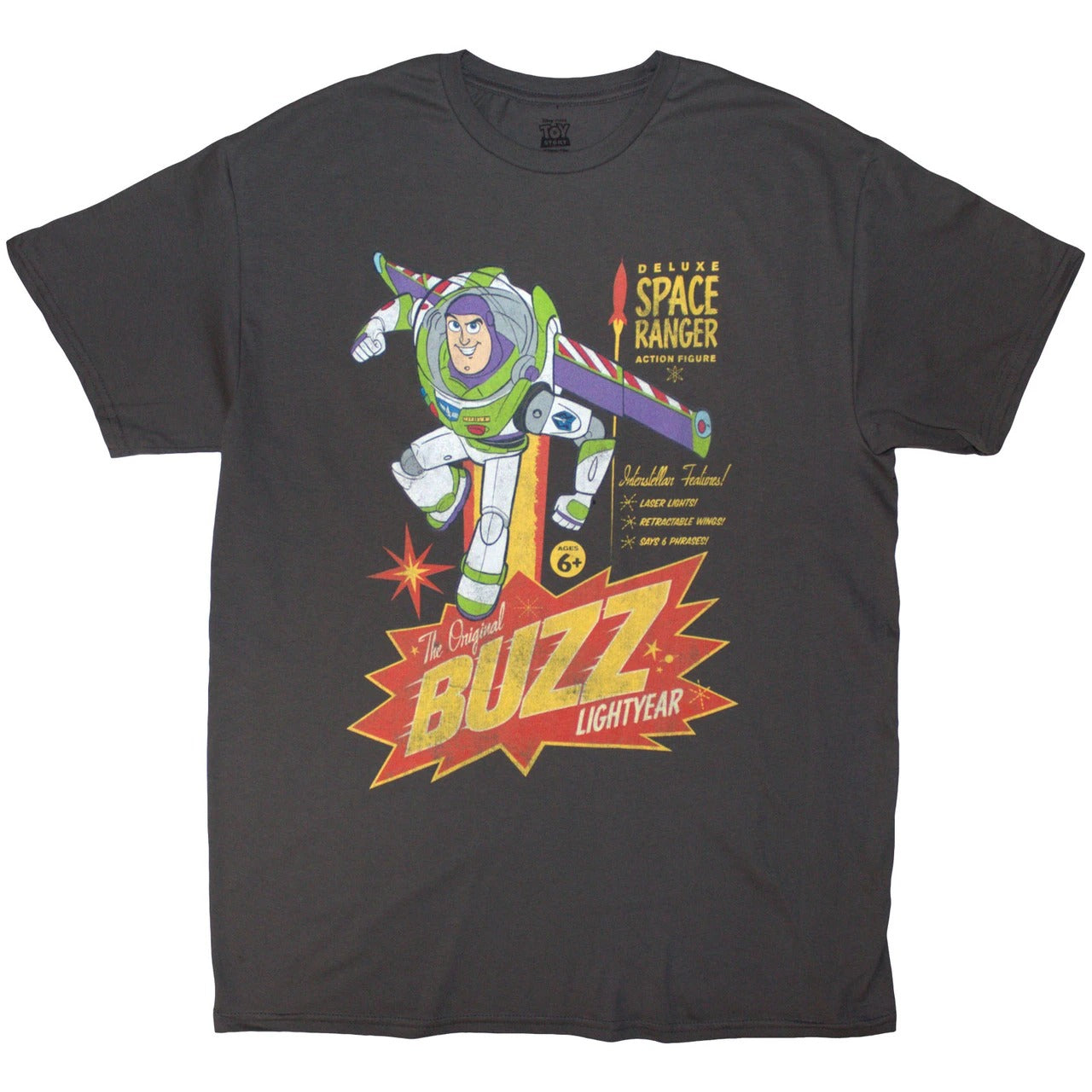 TOY STORY　トイストーリー　DISNEY　ディズニー　The Original Buzz　バズライトイヤー　半袖プリントＴシャツ　オフィシャル　グレー　Lサイズ【新品・正規品】