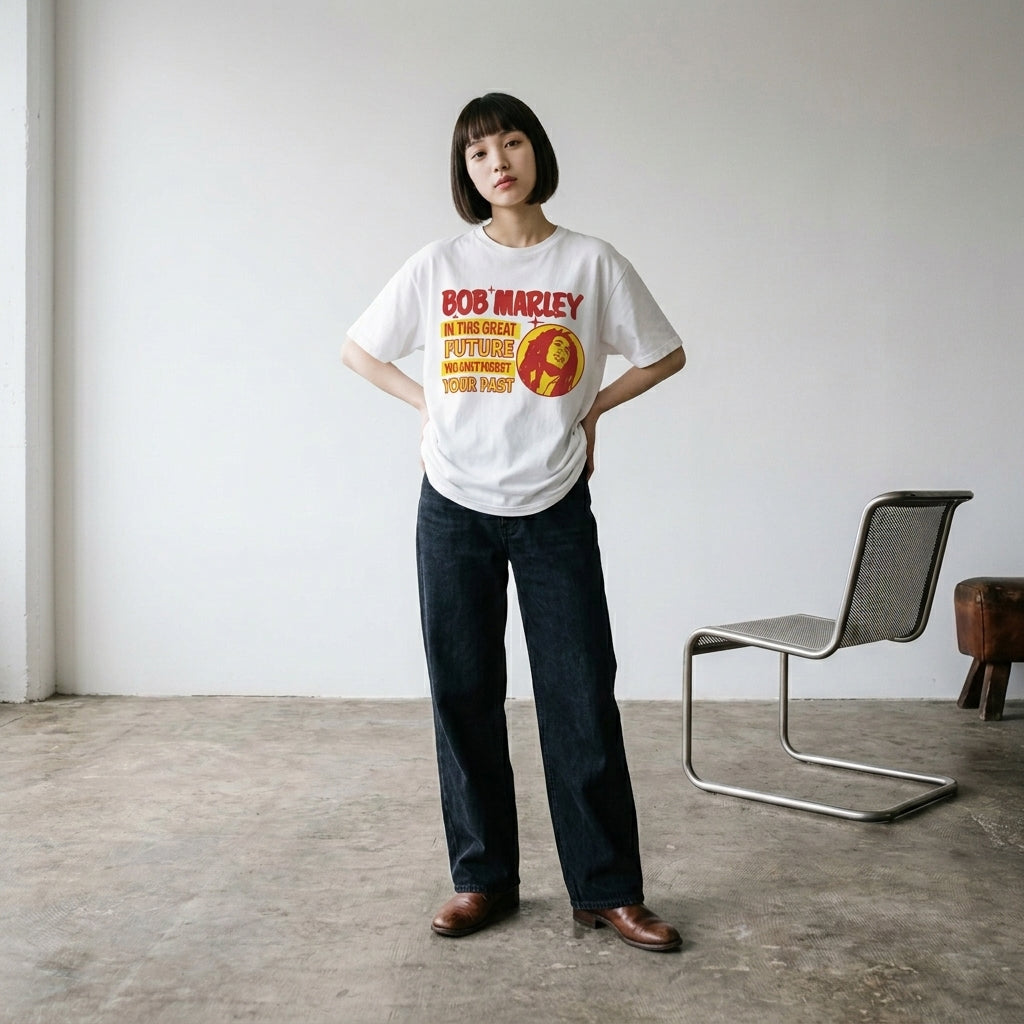 BOB MARLY　ボブマーリー　This Great Future　半袖プリントTシャツ　レゲエT　ZIONボディ　オフィシャル　白　ホワイト　Lサイズ【新品・正規品】