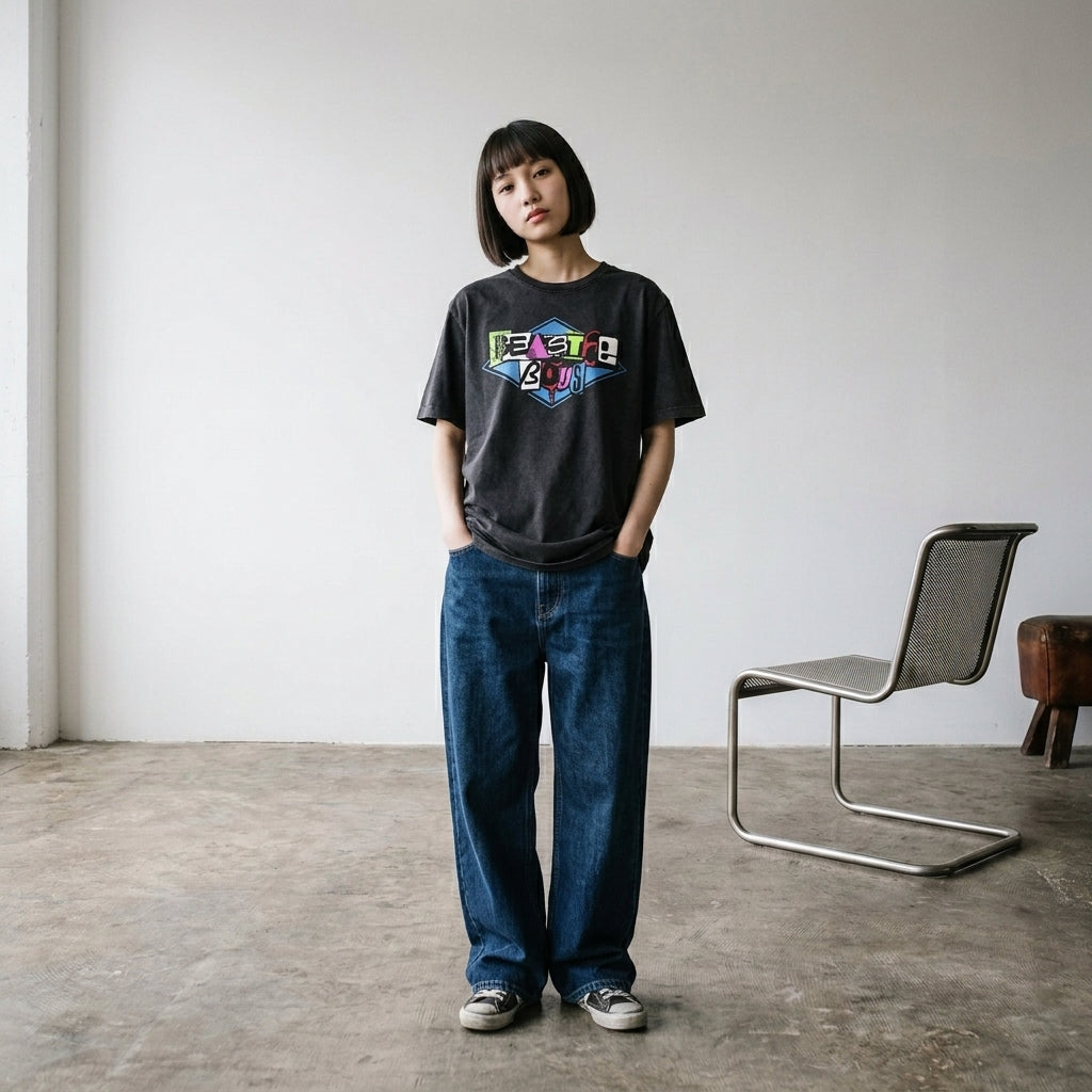 The Beastie Boys　ビースティ・ボーイズ　Multicolour Logo　半袖プリントTシャツ　ラップT　オフィシャル　グレー　Lサイズ【新品・正規品】