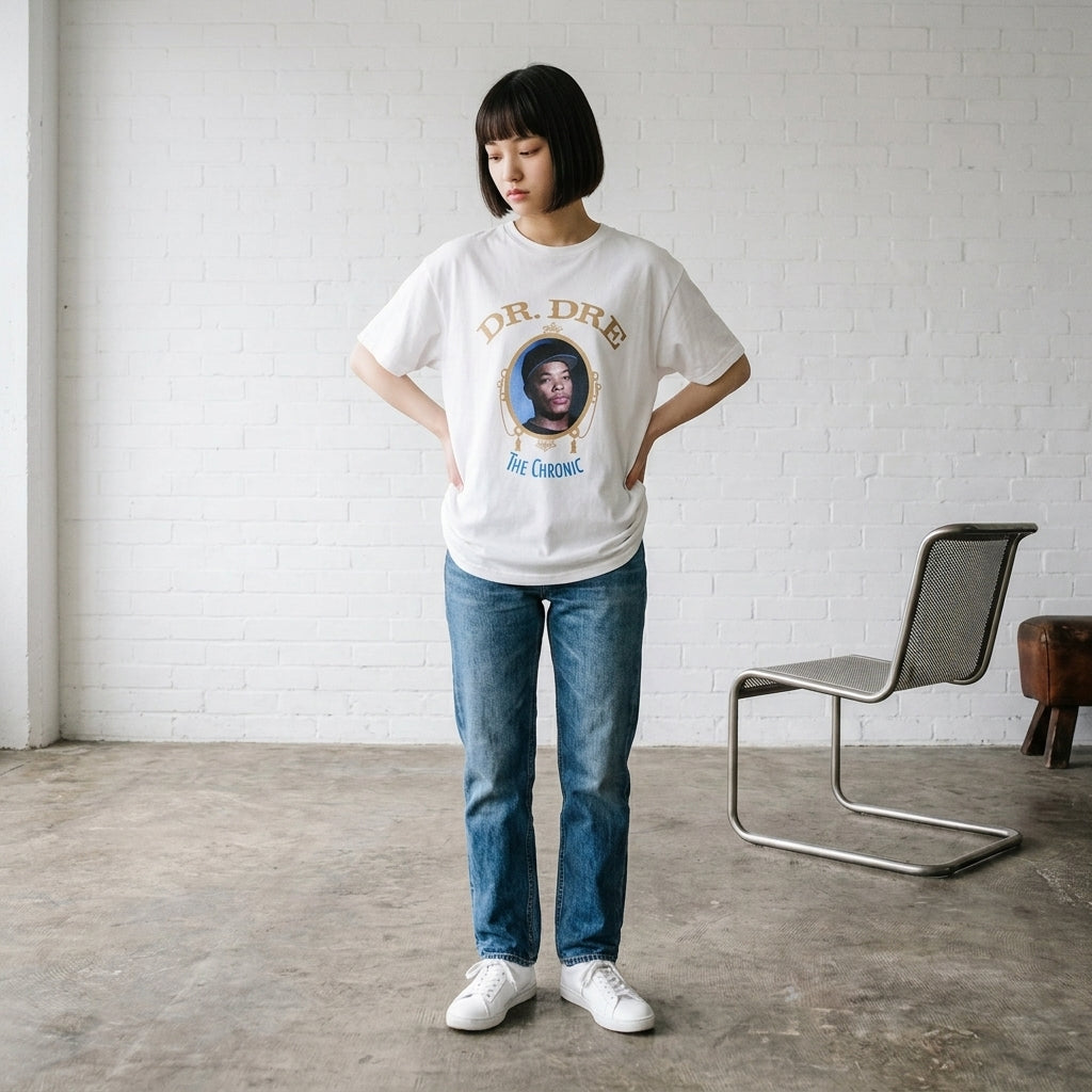 DR.DRE　ドクター・ドレー　THE CHRONIC　半袖フォトプリントTシャツ　ラップT　オフィシャル　白　ホワイト　XLサイズ【新品・正規品】